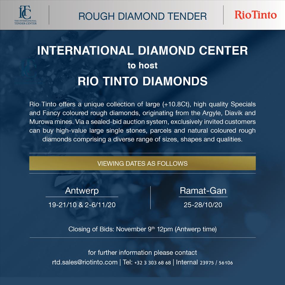 International Diamond Center to host Rio Tinto Diamonds